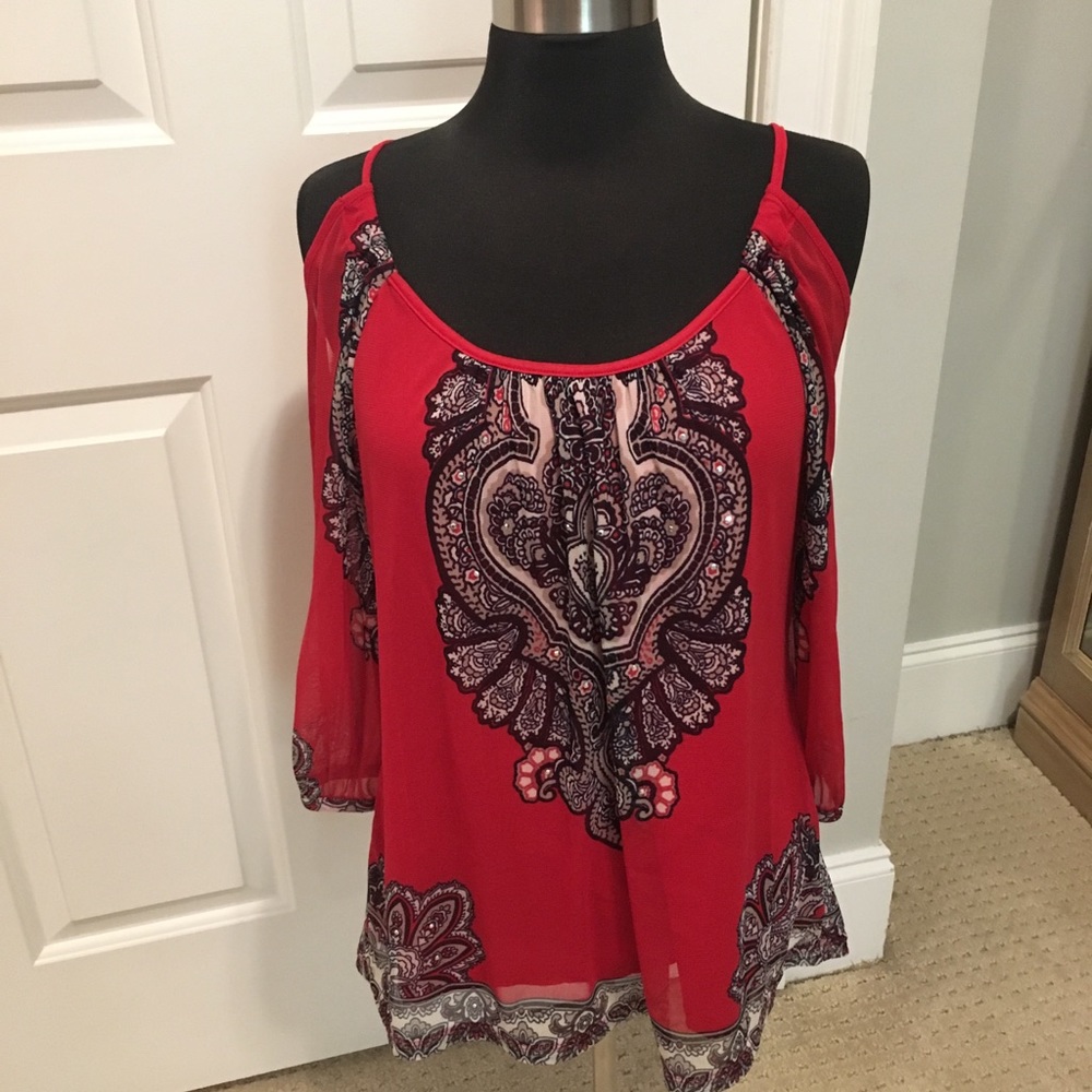 INC Cold Shoulder Top